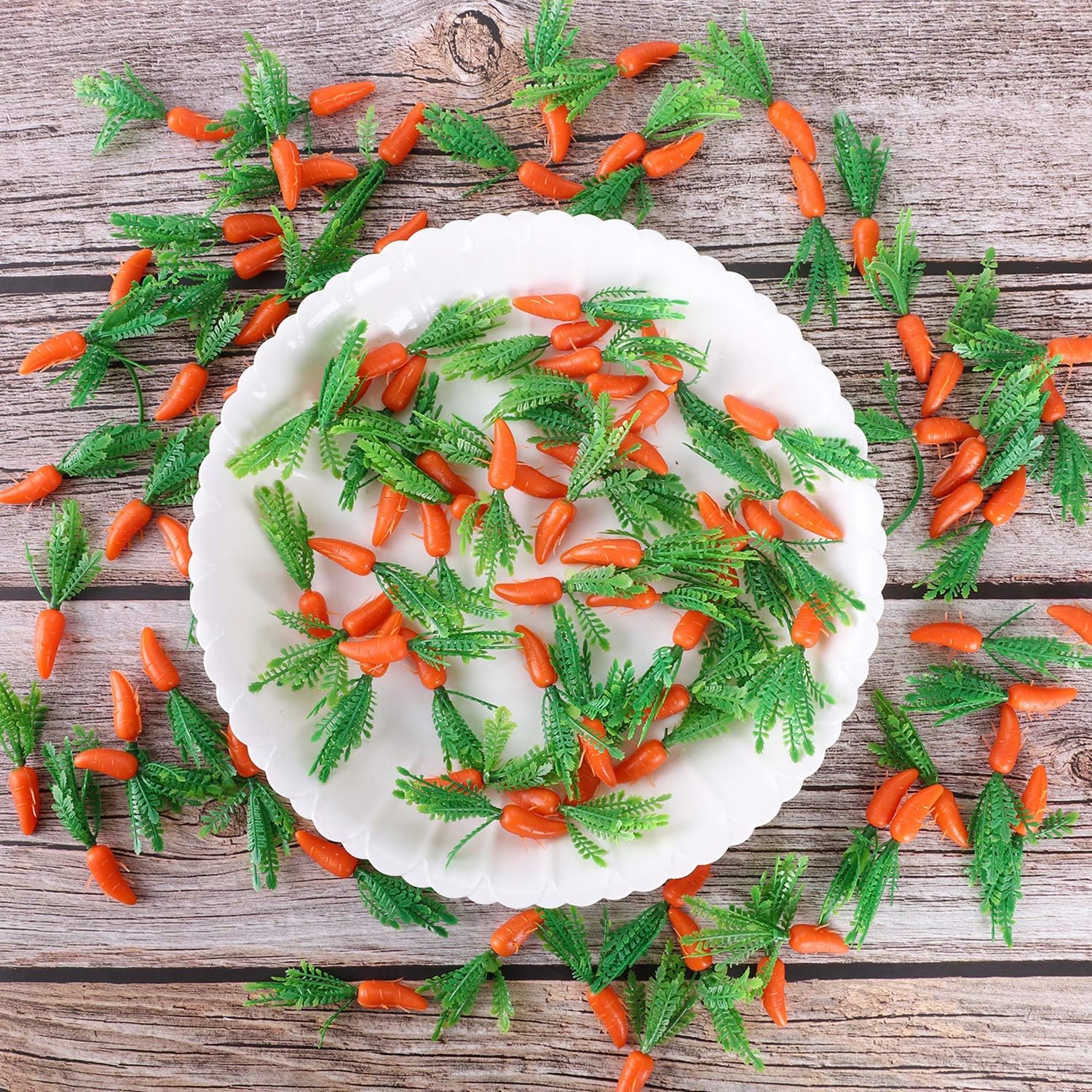100PCS Mini Easter Carrots Plastic Decorations