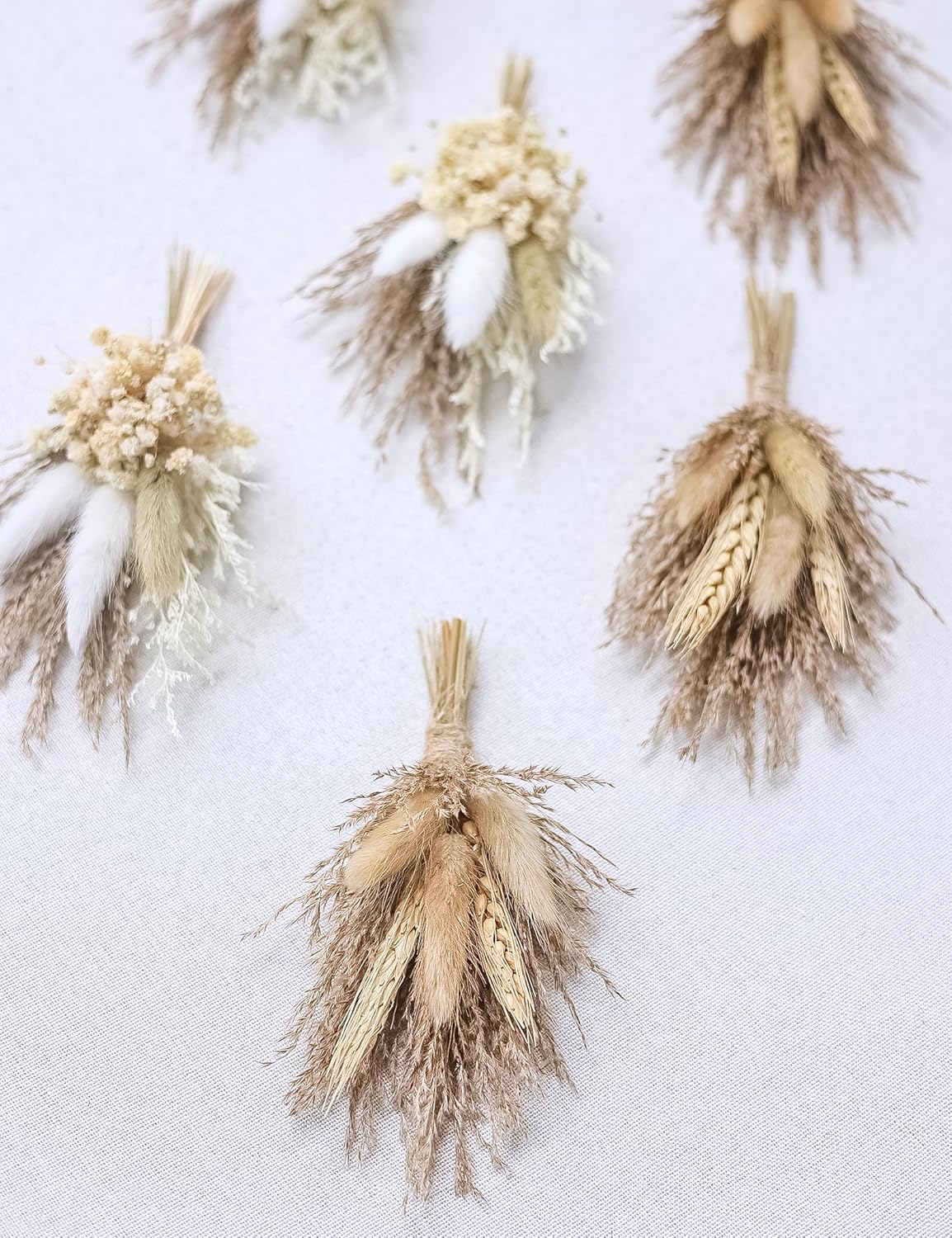 Mini Dried Flower Bouquet Pack of 6 Grey