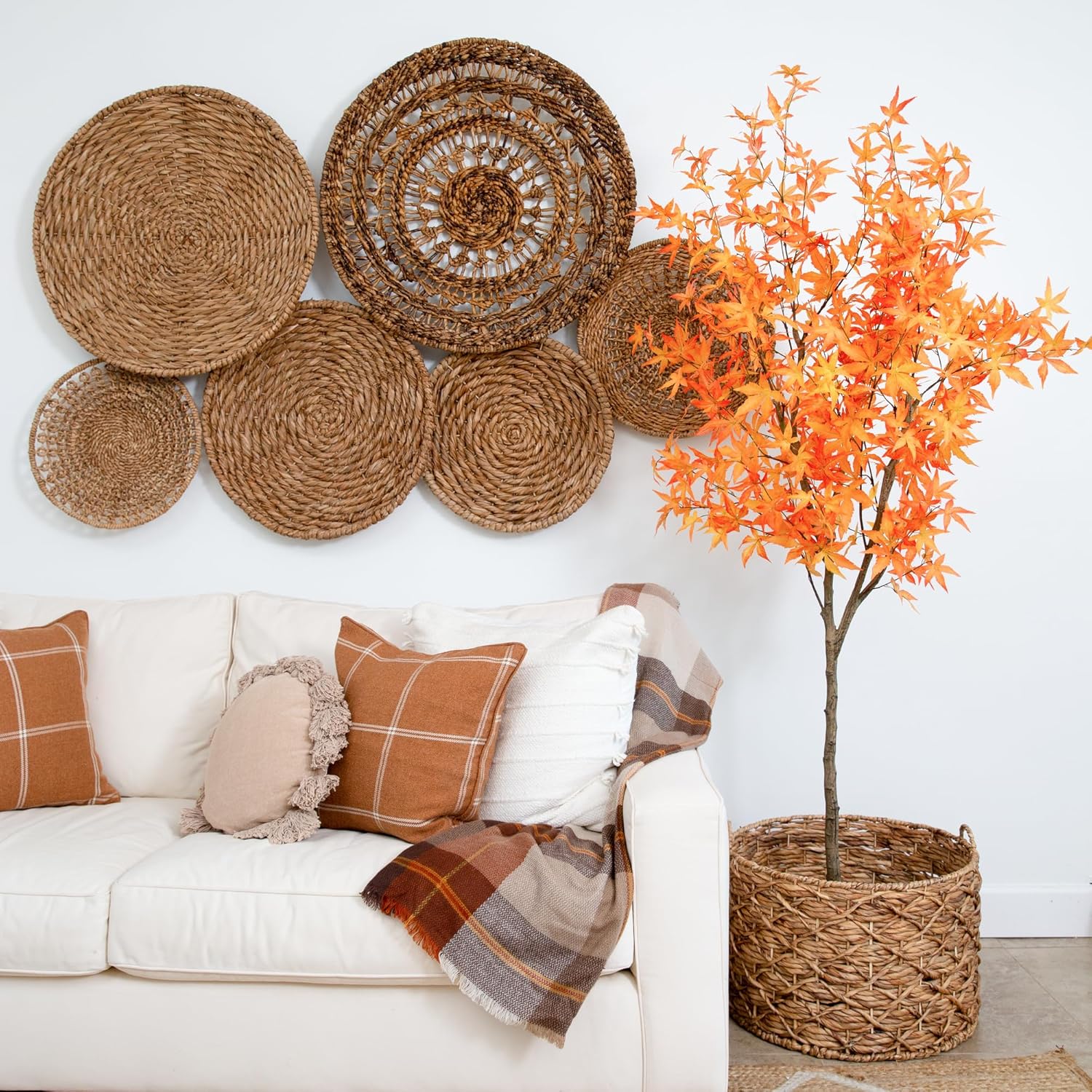 Nearly Natural 7ft Autumn Maple Artificial Fall Tree