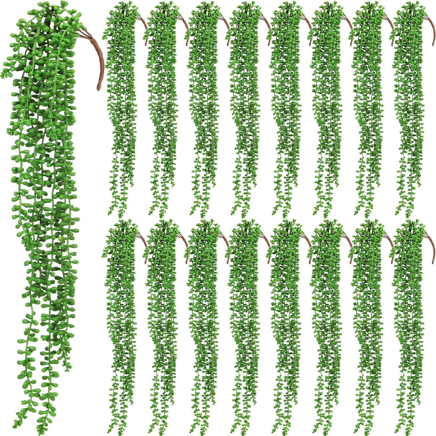 16 Pcs Artificial Succulents Hanging Plants Wall Greenery Decor