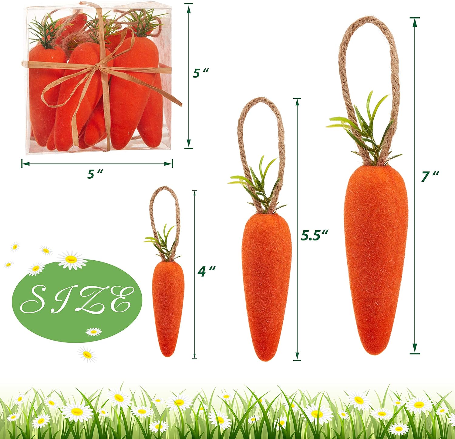 Athoinsu 22 Piece Easter Carrot Foam Decor Set