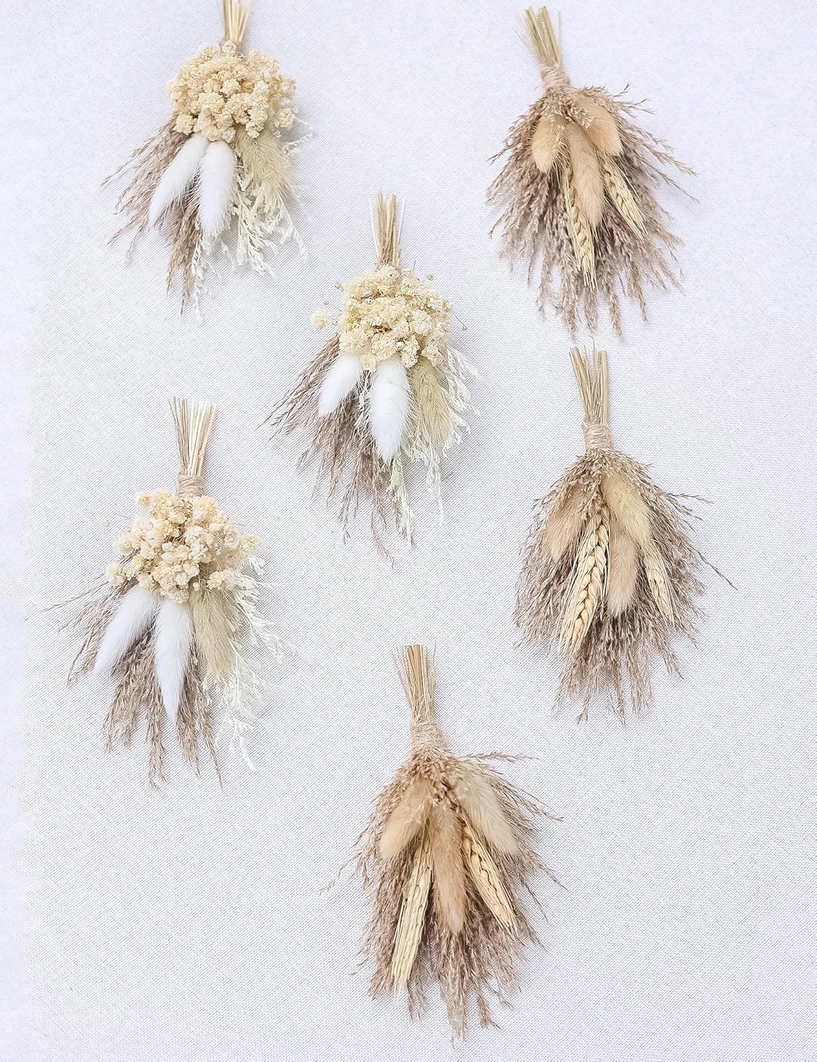 Mini Dried Flower Bouquet Pack of 6 Grey