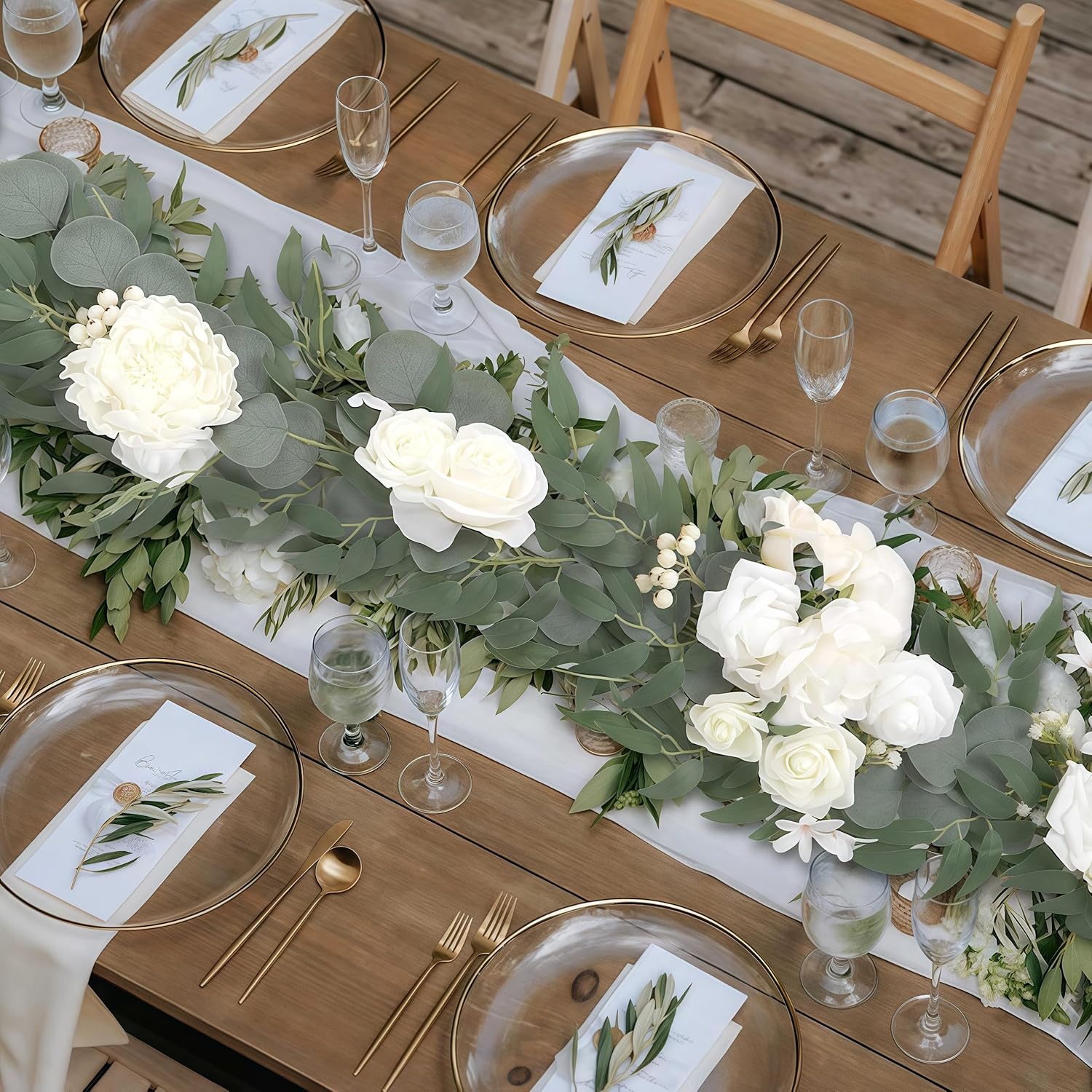Flower Garland Wedding Backdrop Decor 6 Ft Eucalyptus Rose