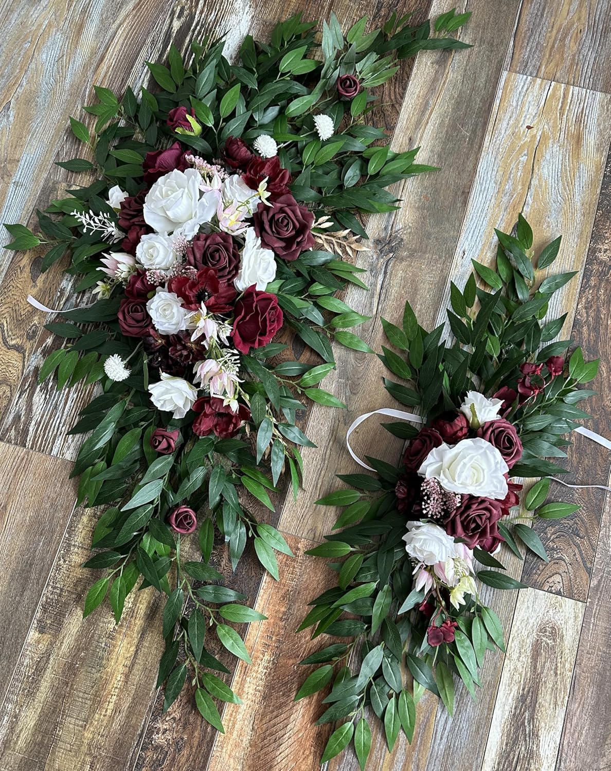 WEDFLOR Wedding Arch Flowers with Drapes Kit - Pack of 4
